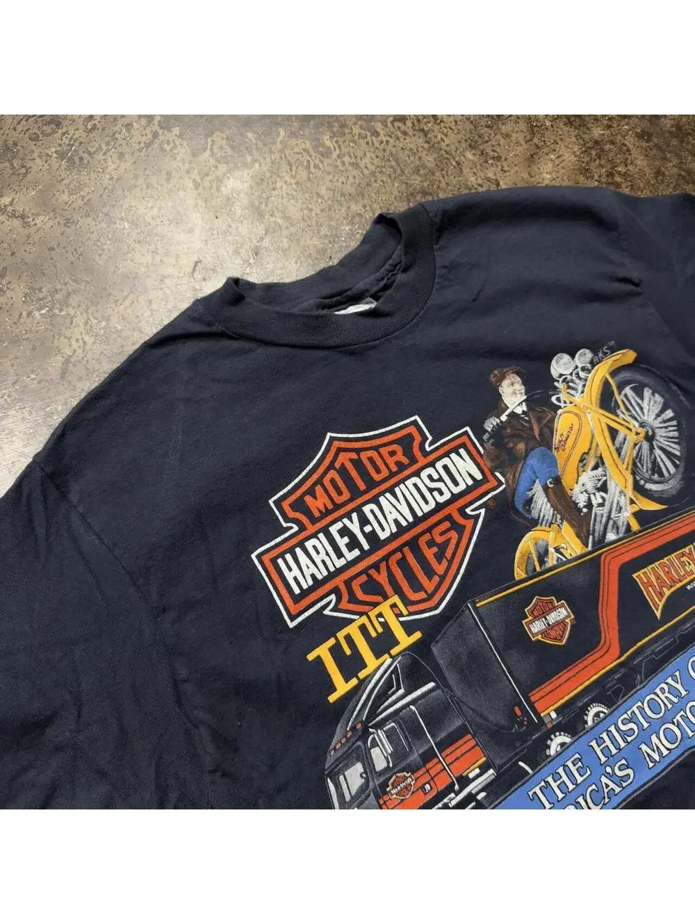 Vintage 1989 Harley Davidson History of America’s Motorcycle T-Shirt Large Hanes